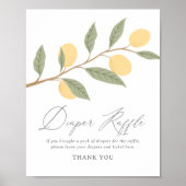 Poster Signe de Baby shower de citron (Devant)