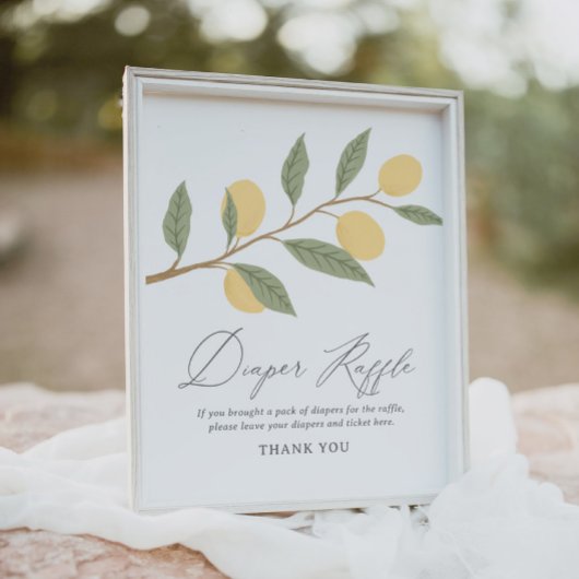 Poster Signe de Baby shower de citron