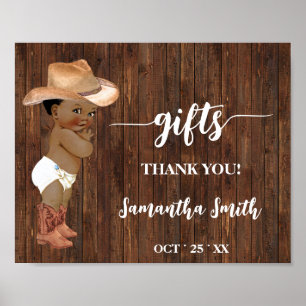 Poster SIGNE DE Baby shower DE Cowboy DE Western Little A
