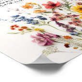Poster Signe de Baby shower de  Fleur sauvage pressé (Coin)