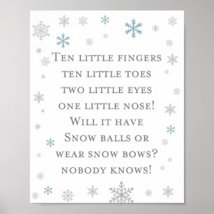 Poster SIGNE DE Baby shower DE FLEUVE D'Hiver