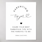 Poster Signe de Baby shower de la jarre du script cardiaq (Devant)