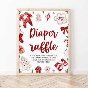Poster Signe de Baby shower de Noël hivernal Refus de cou