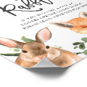 Poster SIGNE DE Baby shower Déchets de bois Animaux (Coin)