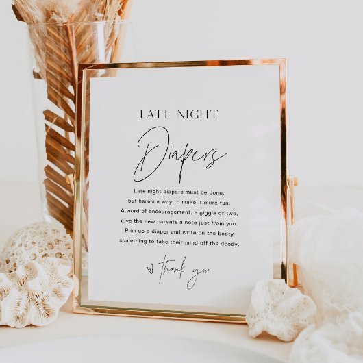 Poster SIGNE DE Baby shower DES DIATEURS DE LA NUIT HARLO