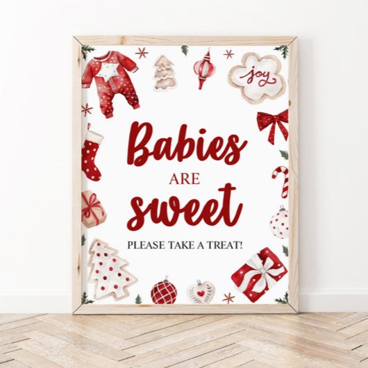 Poster Signe de Baby shower doux pour Noël d'hiver