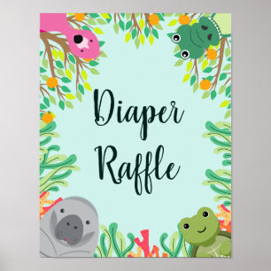 Poster SIGNE DE Baby shower FANILIEN DES ANIMAUX