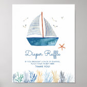 Poster Signe de Baby shower nautique (Devant)