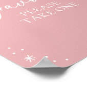 Poster Signe de Baby shower rose Flocon de neige Favorise (Coin)