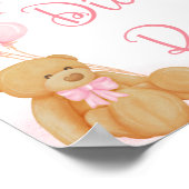 Poster Signe de Baby shower rose Refus de papier Teddy Be (Coin)