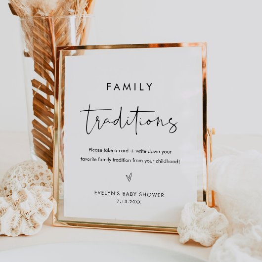 Poster SIGNE DE Baby shower Traditions Familiales STELLA