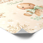 Poster Signe de Baby shower vert de pain d'épices (Coin)