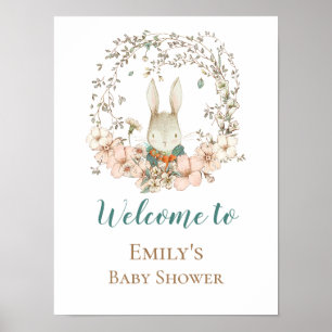 Poster Signe de bienvenue à la baby shower avec écriture