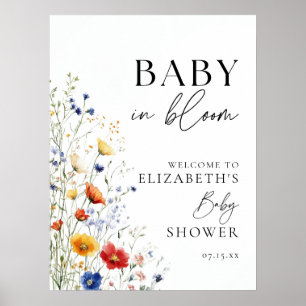 Poster Signe de bienvenue Baby In Bloom Fleurs sauvages p