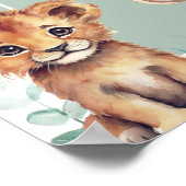 Poster Signe de bienvenue Baby Shower Boho Chic Animaux d (Coin)