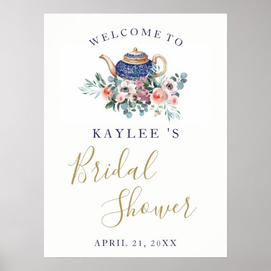 Poster Signe de bienvenue de la Fête des mariées de théiè (Devant)