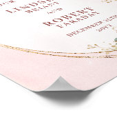 Poster Signe de bienvenue de mariage floral rose pâle min (Coin)