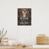Poster signe de bienvenue du baby shower de renard roux (Cuisine)