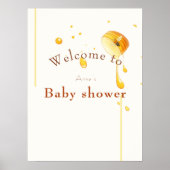 Poster signe de bienvenue du baby shower des abeilles (Devant)