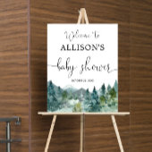 Poster Signe de bienvenue du baby shower forestier des mo