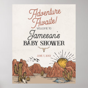 Poster Signe de bienvenue du baby shower Wild West Rodeo
