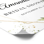 Poster Signe de bienvenue géométrique or feuillage boho (Coin)