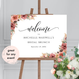 Poster Signe de bienvenue Mariage / autre herbe de Pampas