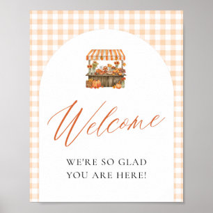 Poster Signe de bienvenue Orange Frais du Marché d'Automn