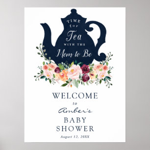 Poster Signe de bienvenue pour Baby Shower à l'heure du t