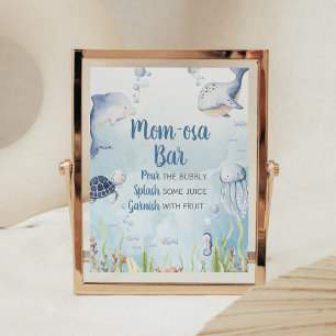 Poster Signe de bienvenue pour Baby Shower Bleu sous la m