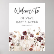 Signe de bienvenue pour Baby Shower Fleur Sauvage