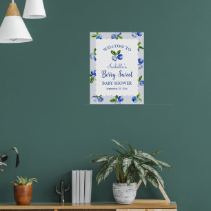 Poster Signe de bienvenue pour Baby Shower Garçon Fleur d