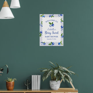 Poster Signe de bienvenue pour Baby Shower Garçon Fleur d