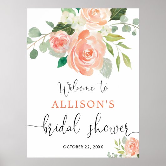 Poster Signe de bienvenue pour la douche de mariage à la  (Devant)