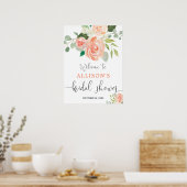Poster Signe de bienvenue pour la douche de mariage flora (Cuisine)
