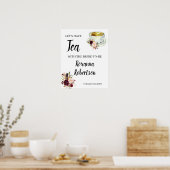 Poster Signe de bienvenue pour la douche de mariée aux fl (Cuisine)