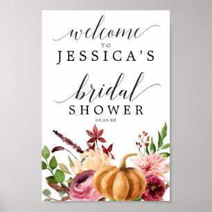 Poster Signe de bienvenue pour la fête prénuptiale Autumn