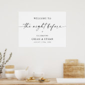 Poster Signe de bienvenue pour la veille du dîner de répé (Cuisine)