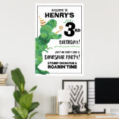 Poster Signe de bienvenue pour l'anniversaire d'un dinosa (Bureau à domicile)