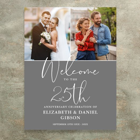 Poster Signe de bienvenue pour les 25 ans de mariage avec