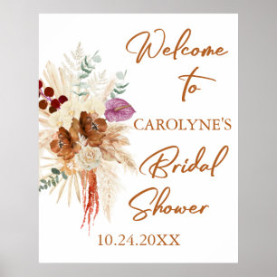 Poster Signe de bienvenue pour une baby shower bohème ave