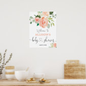 Poster Signe de bienvenue pour une baby shower sur le thè (Cuisine)