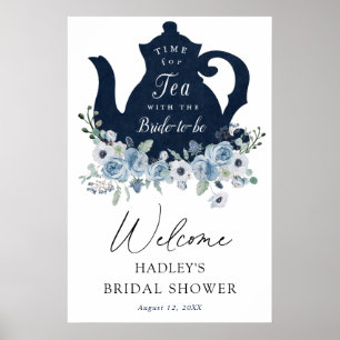 Poster Signe de bienvenue pour une Baby Shower Tea Time B