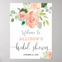 Signe de bienvenue pour une douche de mariage flor