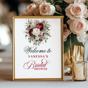 Poster Signe de bienvenue pour une douche de mariée Boho