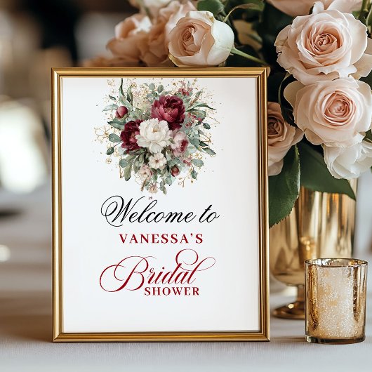 Poster Signe de bienvenue pour une douche de mariée Boho