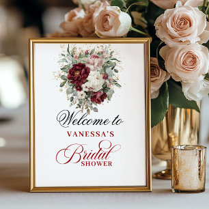 Poster Signe de bienvenue pour une douche de mariée en Bo