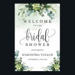 Poster Signe de bienvenue pour une succulente douche nupt<br><div class="desc">Panneau d'accueil 24x36 succulent douche verte,  Contactez-moi pour les articles correspondants ou pour la personnalisation,  Roses blush ©</div>