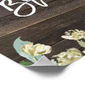 Poster signe de bienvenue rose à fleurs rustiques (Coin)