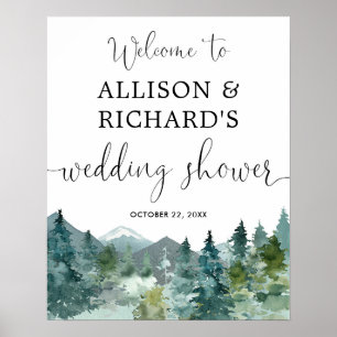 Poster Signe de bienvenue wedding shower des montagnes ru